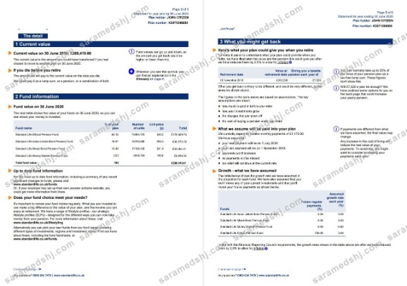 United Kingdom Standard Life utility bill template in Word and PDF format, 7 pages 3 4